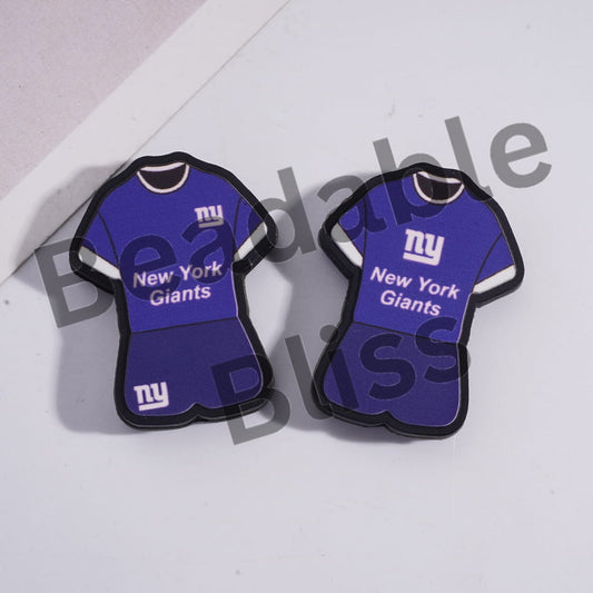 Silicone Focal Beads NY Football Set Jersey