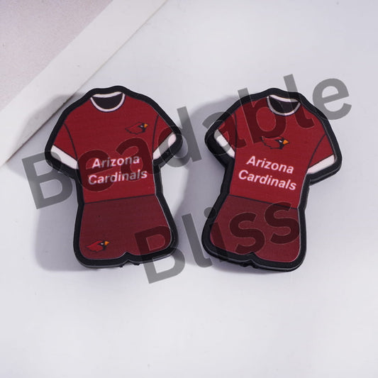 Silicone Focal Beads Arizona Football Set Jersey