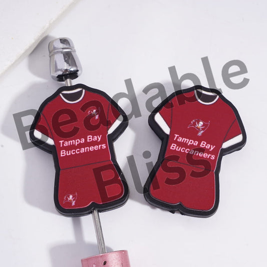 Silicone Focal Beads Tampa Football Set Jersey