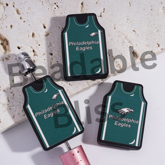 Silicone Focal Beads Bird Team Philly Football Jersey