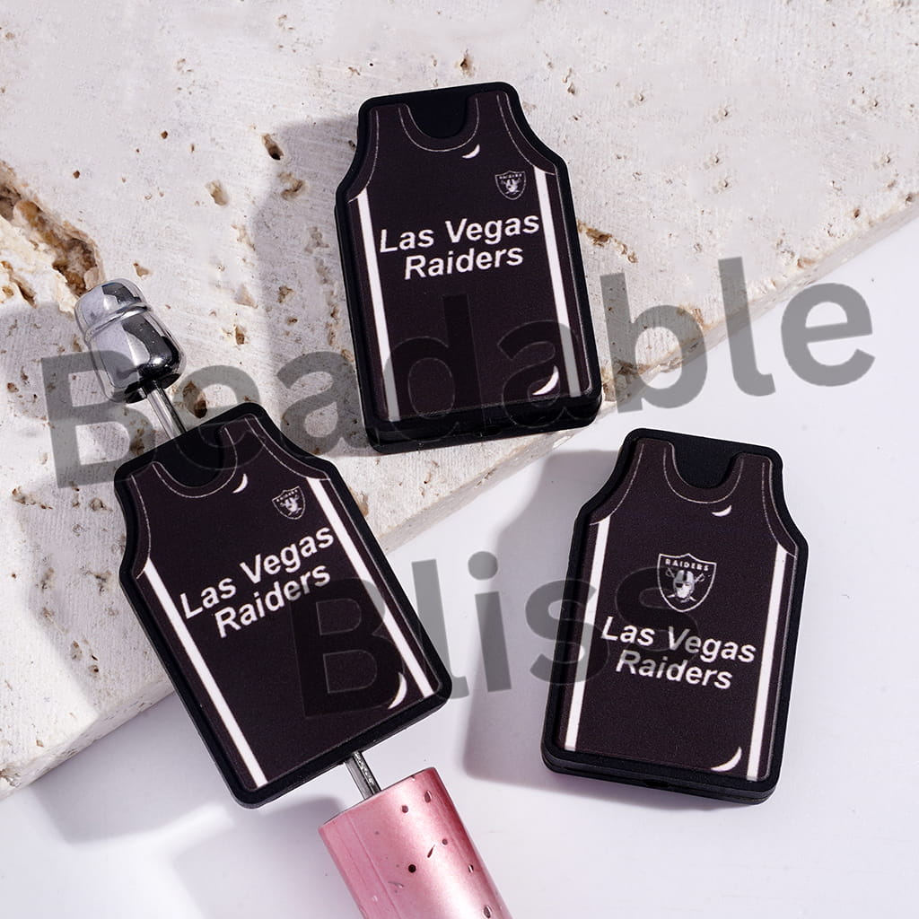 Silicone Focal Beads Las Vegas Football Jersey