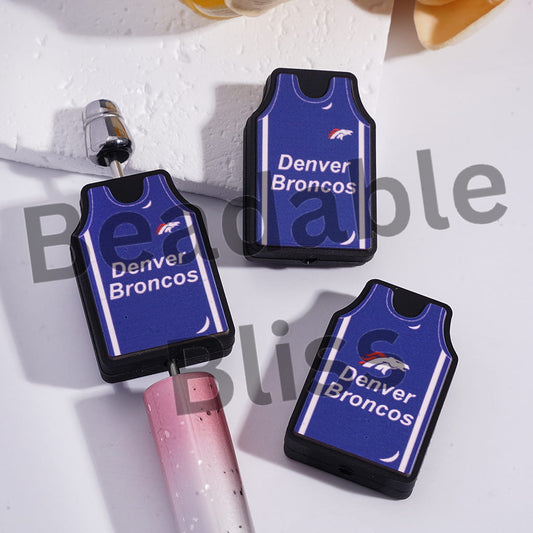 Silicone Focal Beads Denver Football Jersey