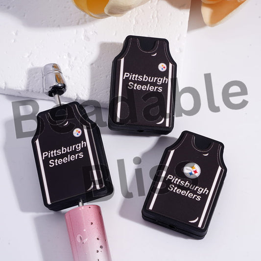 Silicone Focal Beads Pittsburgh Football Jersey