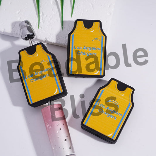 Silicone Focal Beads LA Chargers Football Jersey