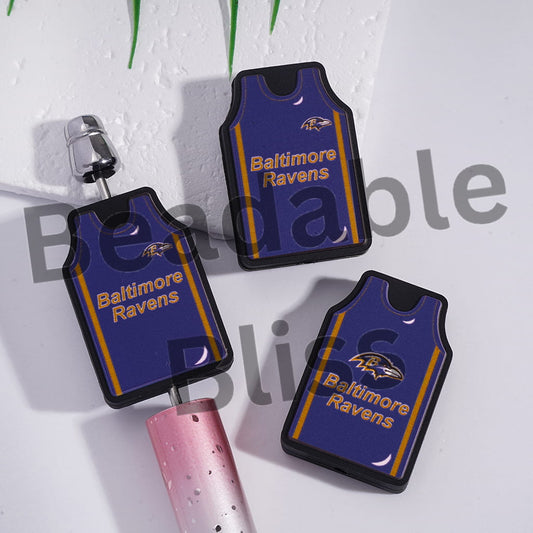 Silicone Focal Beads Baltimore Football Jersey