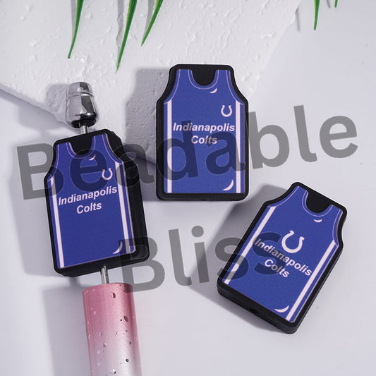 Silicone Focal Beads Indy Football Jersey