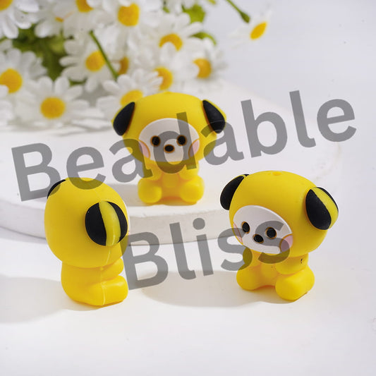 Silicone Focal Beads 3D Korean Boy Group Yellow Dog Image