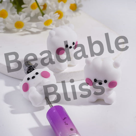 Silicone Focal Beads 3D Korean Boy Group White Sheep Image