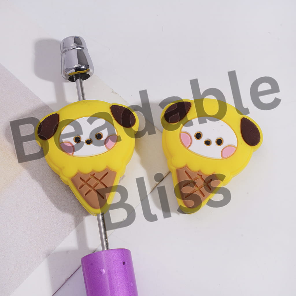 Silicone Focal Beads Ice-Cream Shaped Korea Boy Group Yellow Dog Image