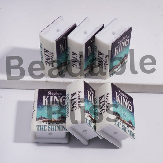 Silicone Focal Beads 3D Mini Book Family Entered Isolated Mountain Hotel Winter in Horror Theme