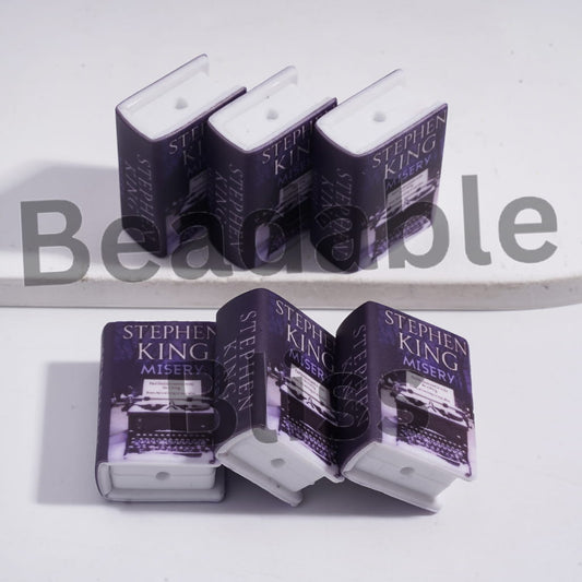 Silicone Focal Beads 3D Mini Book Frenetic Fan Imprison the Author in Horror Theme