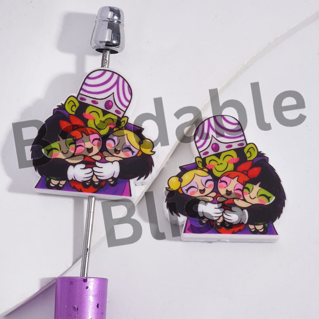 Silicone Focal Beads Monkey Mom Hugging Brave Girl Police Character