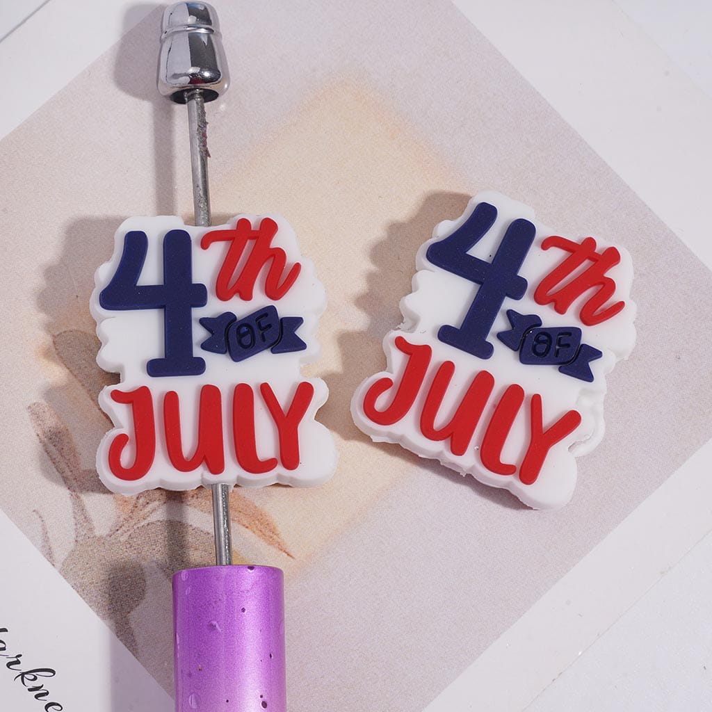 Silicone Focal Beads USA American Independence Day 4th of JULY