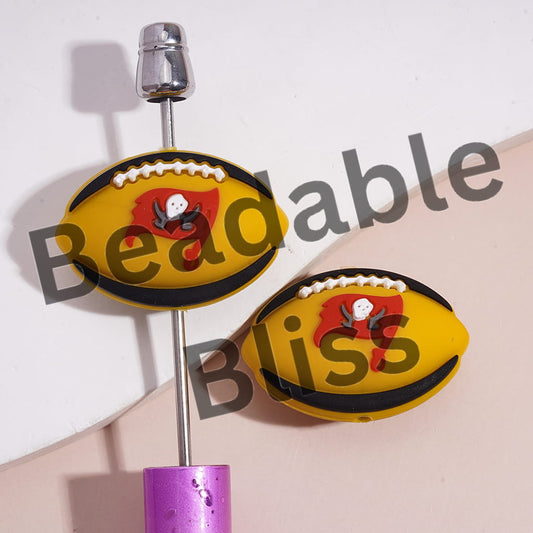 Silicone Focal Beads 3D Sports American Football Team Tampa