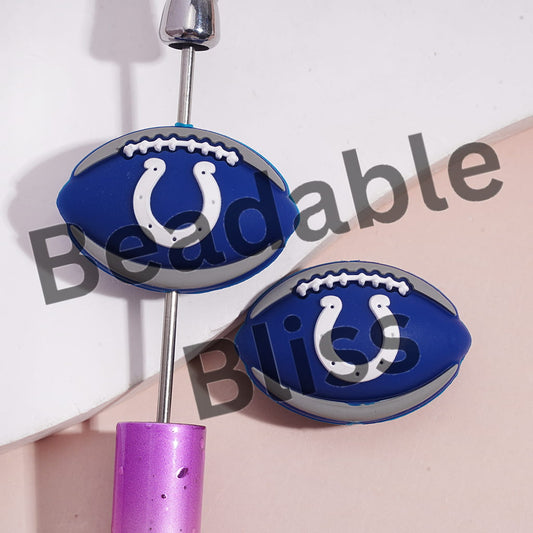 Silicone Focal Beads 3D Sports American Football Team Indy