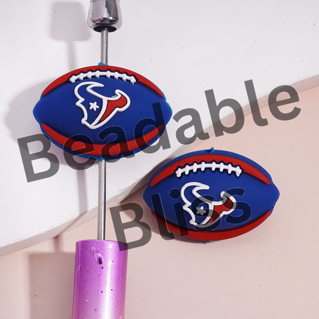Silicone Focal Beads 3D Sports American Football Team Houston