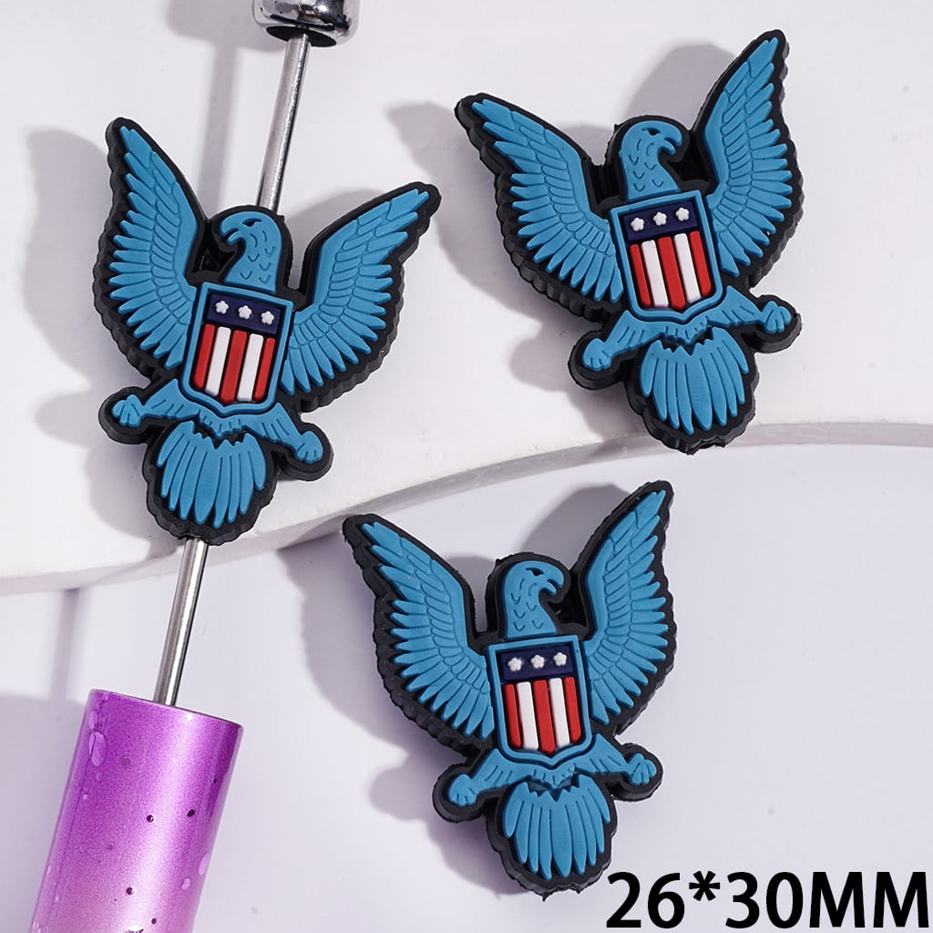 Silicone Focal Beads Great Seal of the United States Pattern