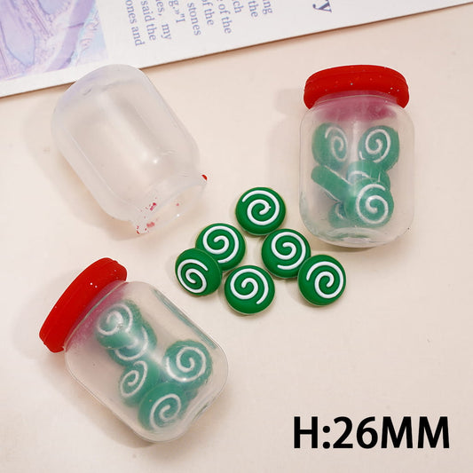 Soft Silicone Shaker Beads with Mini Green Candy Inside Bottle, Small Size