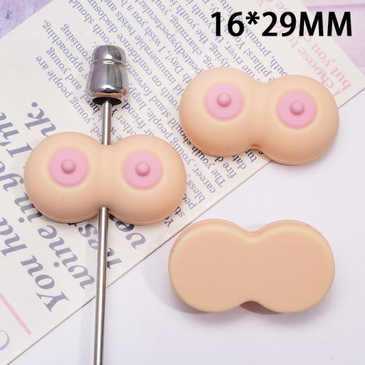 Silicone Focal Beads 3D Body Parts Chest Exclusive Theme