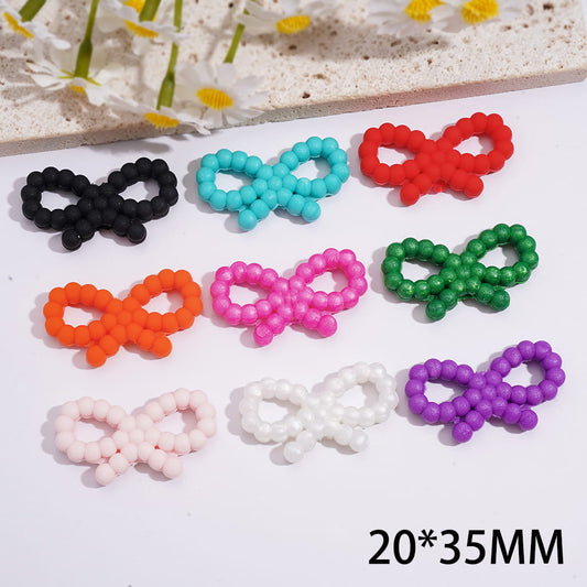 Silicone Focal Beads Bowtie in Assorted Colors, Random Mix (Please Read the Description)