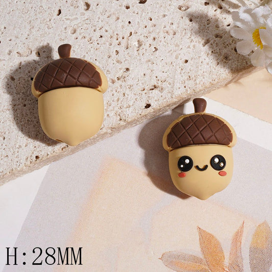 3D Silicone Focal Beads Cute Pine Cone, Height 28MM
