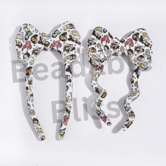 3D Pliable Food Grade Soft with Classic Princess Character Print Silicone Focal Beads, 97*52MM (Video Usage Instructions)