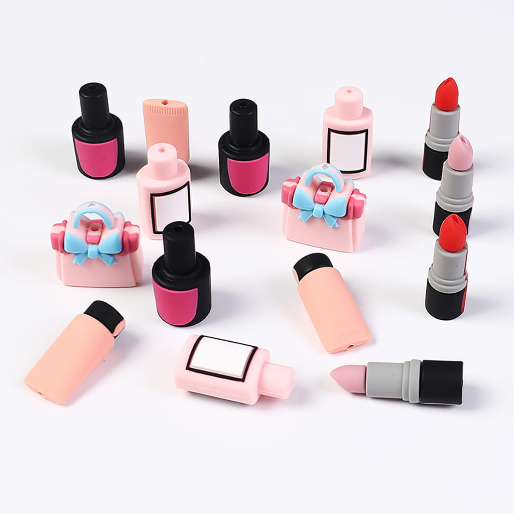 Silicone Focal Beads 3D Cosmetics Series in Sweet Girl Style