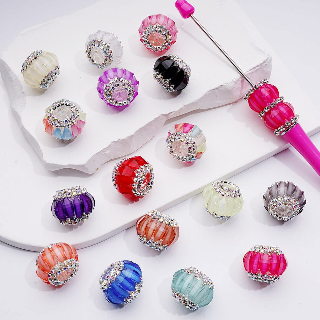 Halloween Multi-Color Pumpkin AB Rhinestones Chains Acrylic Beads, 21*17MM (No Purple Beads in Random Mix)