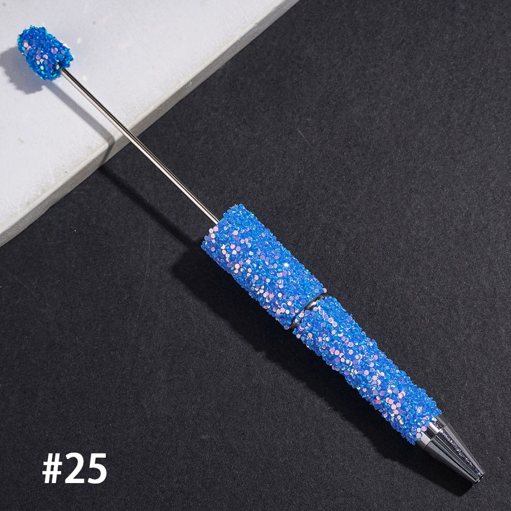 Hand-Made Beadable Pens with Mini Shiny Sequin Covered the Pen, Multi-Color (Please Read Description)