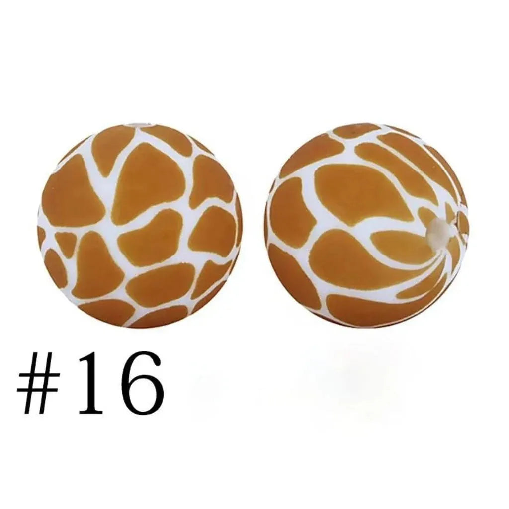 Printed Silicone Beads 15 mm
