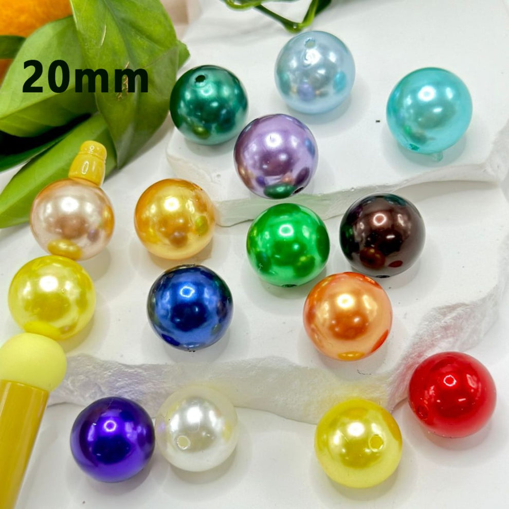 Bling Bling Glossy Shiny Colorful Round Acrylic Beads, 20MM, Please Re ...