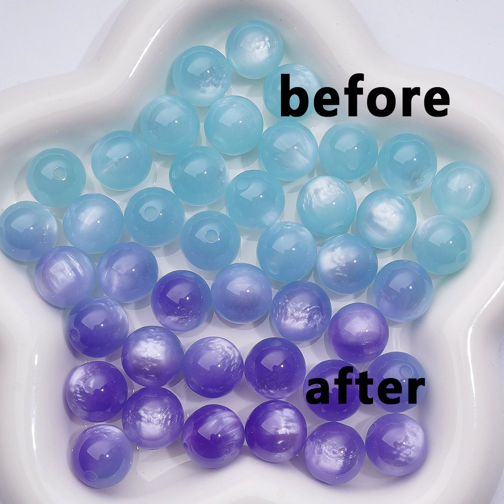 Light Variation Color Changing Round Acrylic Beads, 14MM