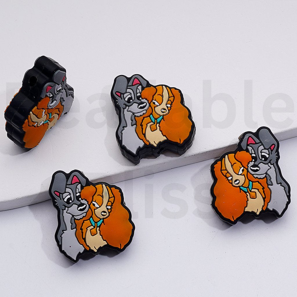 Cute Cartoon Cogswort Beaut and the Beas Ab Aladdi Ladd and the Tram Silicone Focal Beads