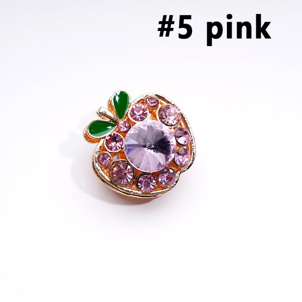 Exquisite Fancy Gold Alloy Apple with Colorful Rhinestones Beads, Around 25*25MM