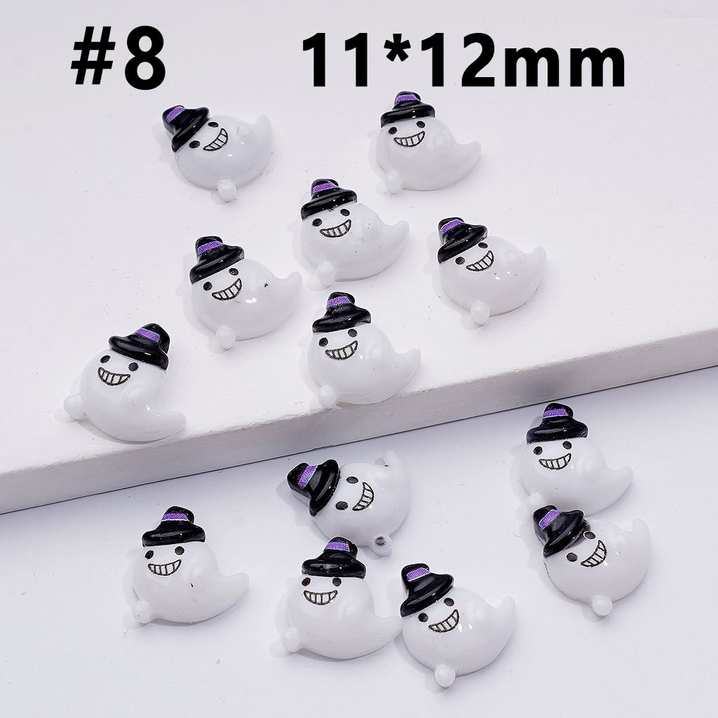 Mini Cute Halloween Series Pumpkin Bat Ghost Magic Hat Cat Cross Charms for Jewelry Accessories