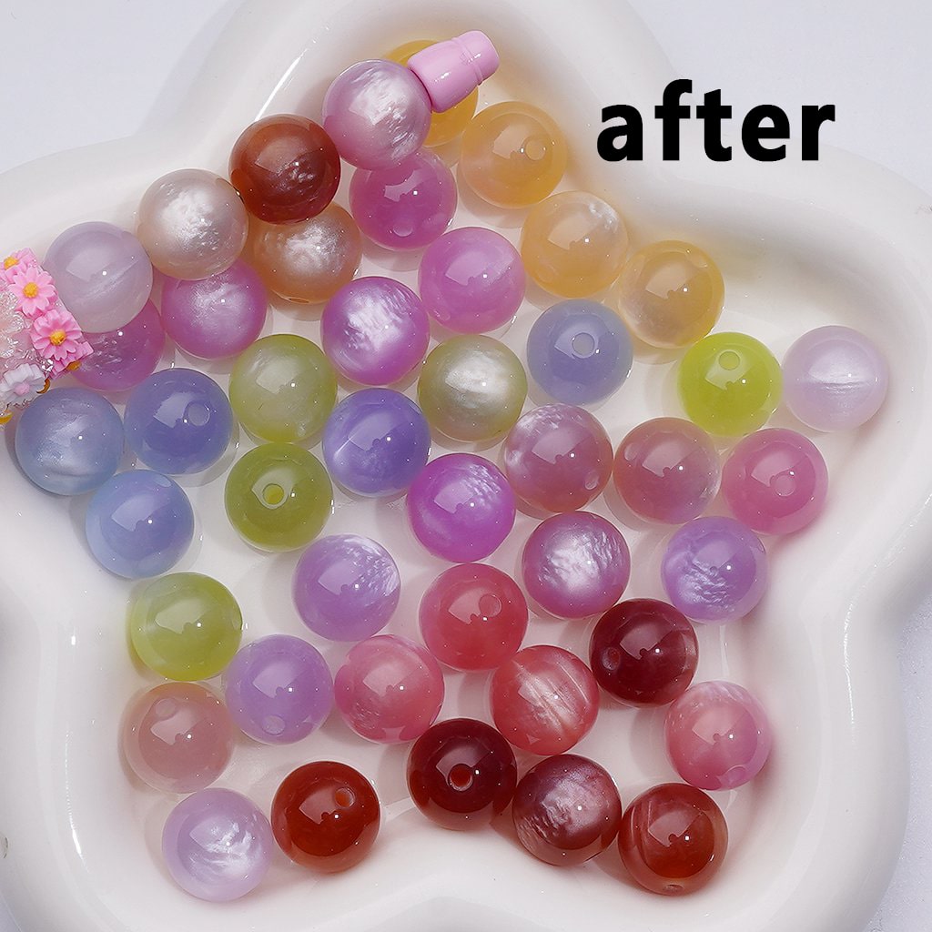 Light Variation Color Changing Round Acrylic Beads, 14MM