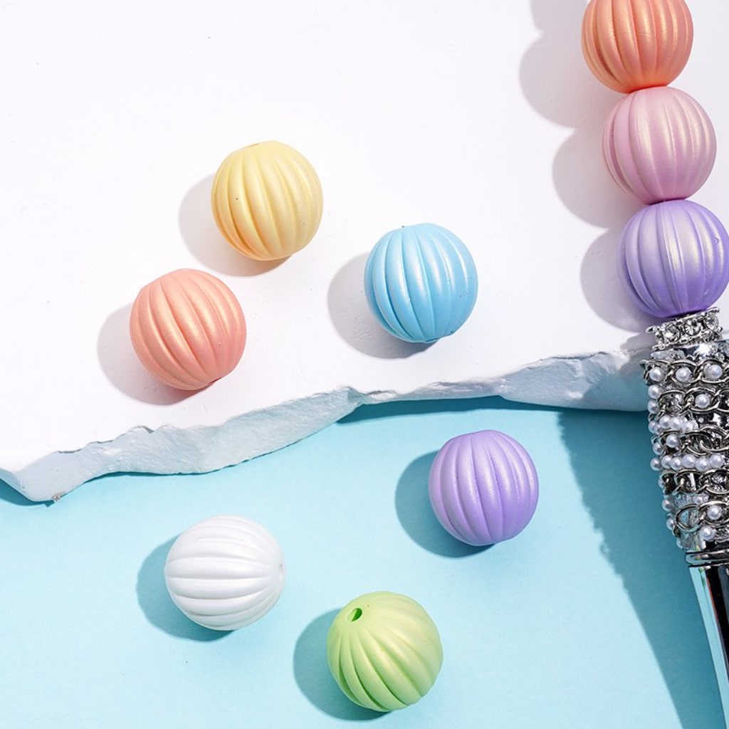 Colorful Cute Pumpkin Acrylic Beads, 16MM, Random Mix