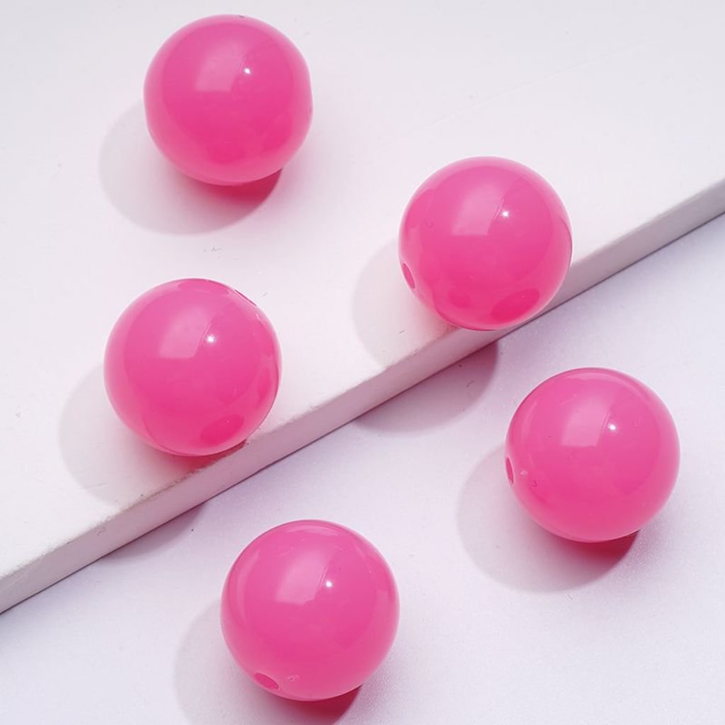 Glossy Jelly Candy Color Round Acrylic Beads, 16MM