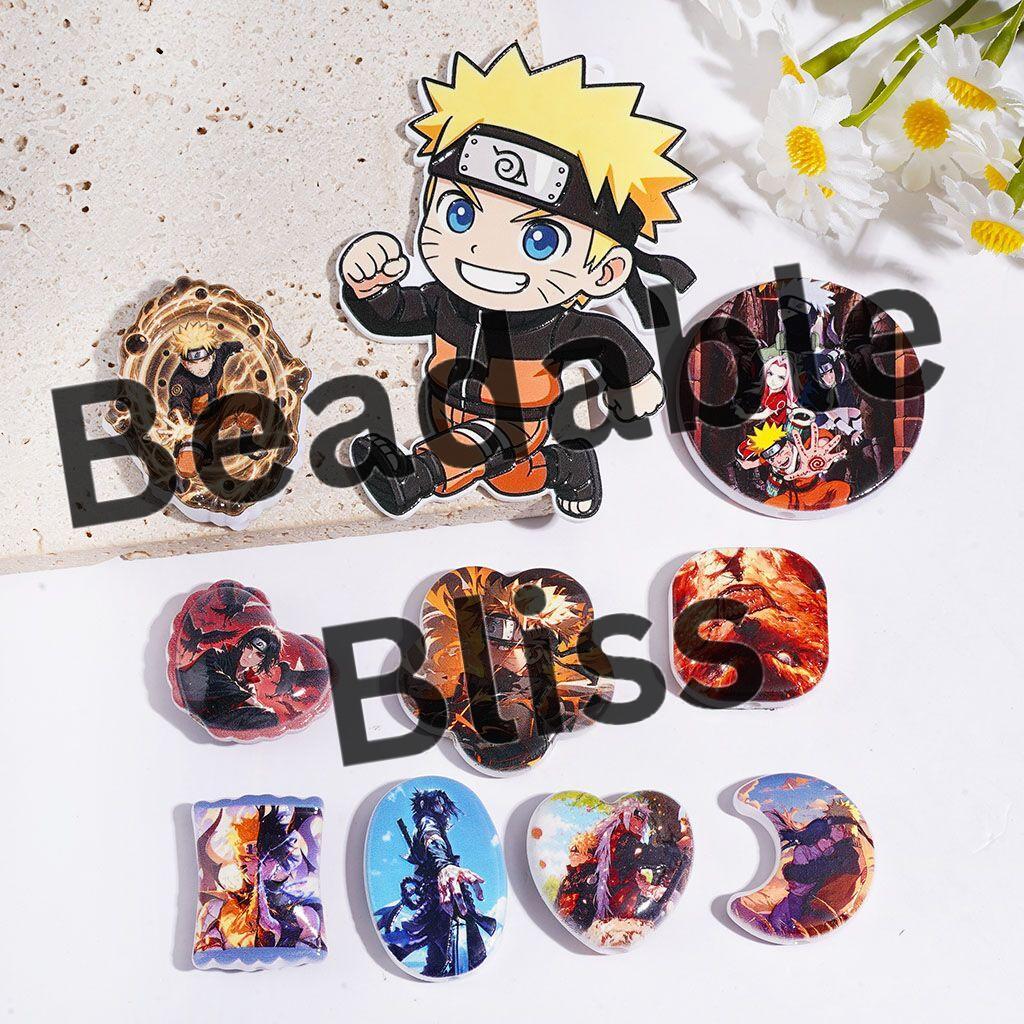 Acrylic Beads & Pendants Japanese Fiery Ninja Characters Series, Random Mix