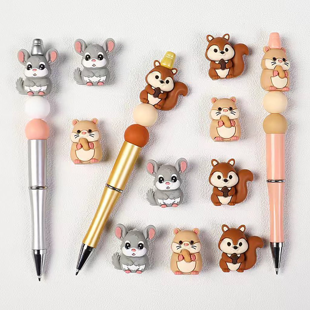 Silicone Focal Beads 3D Rodent Animals Theme