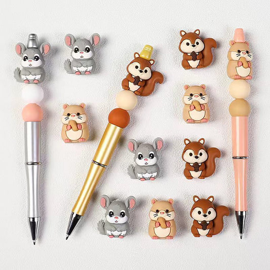 Silicone Focal Beads 3D Rodent Animals Theme