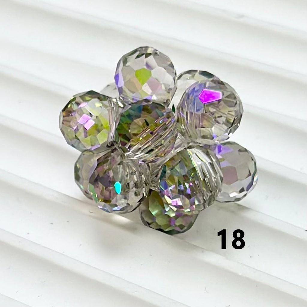 Crystal flower bead on a white background

