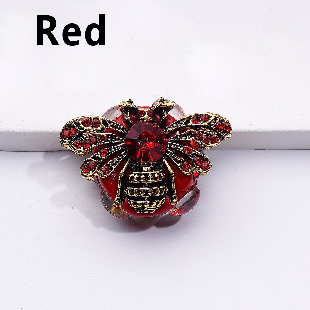 Cute Fancy Copper Alloy Bee with Shiny Rhinestones Clear Oval Pearls Clay Beads, Around 26*34MM