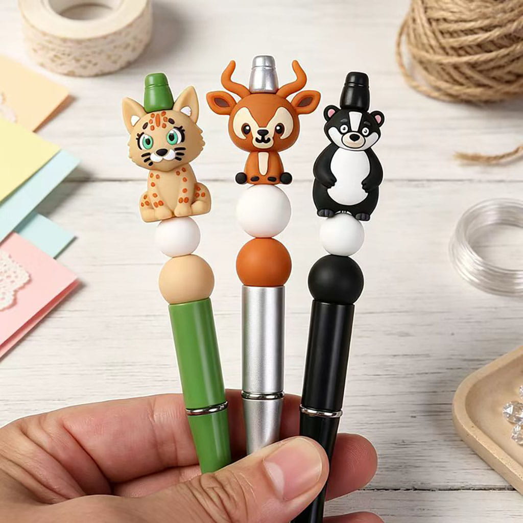 3D Lovely Four-Legged Walking Animals Series Silicone Focal Beads