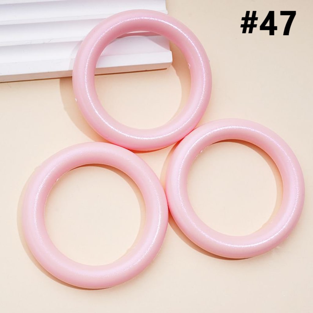 Glossy Colorful Silicone Ring Frame Bead Circle Round Car Hanger Charm Loop 65MM
