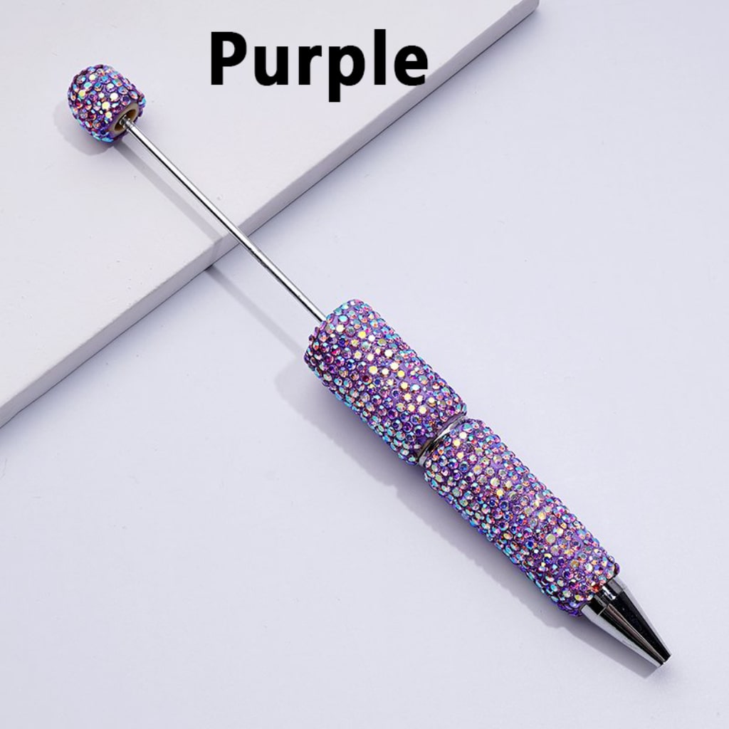 Beadable Clay Pens with AB Rhinestones Covered the Entire Pen in Solid Color