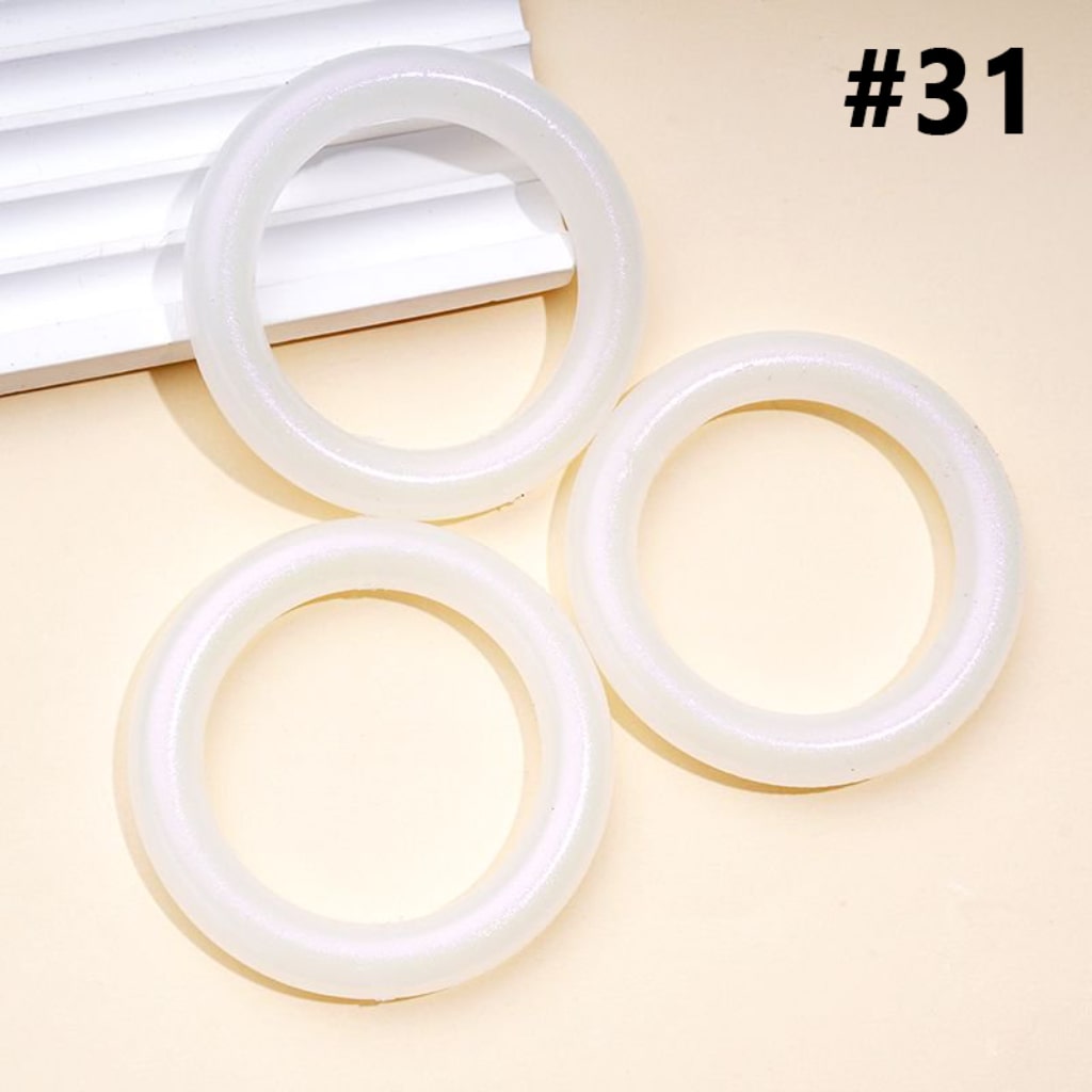 Glossy Colorful Silicone Ring Frame Bead Circle Round Car Hanger Charm Loop 65MM
