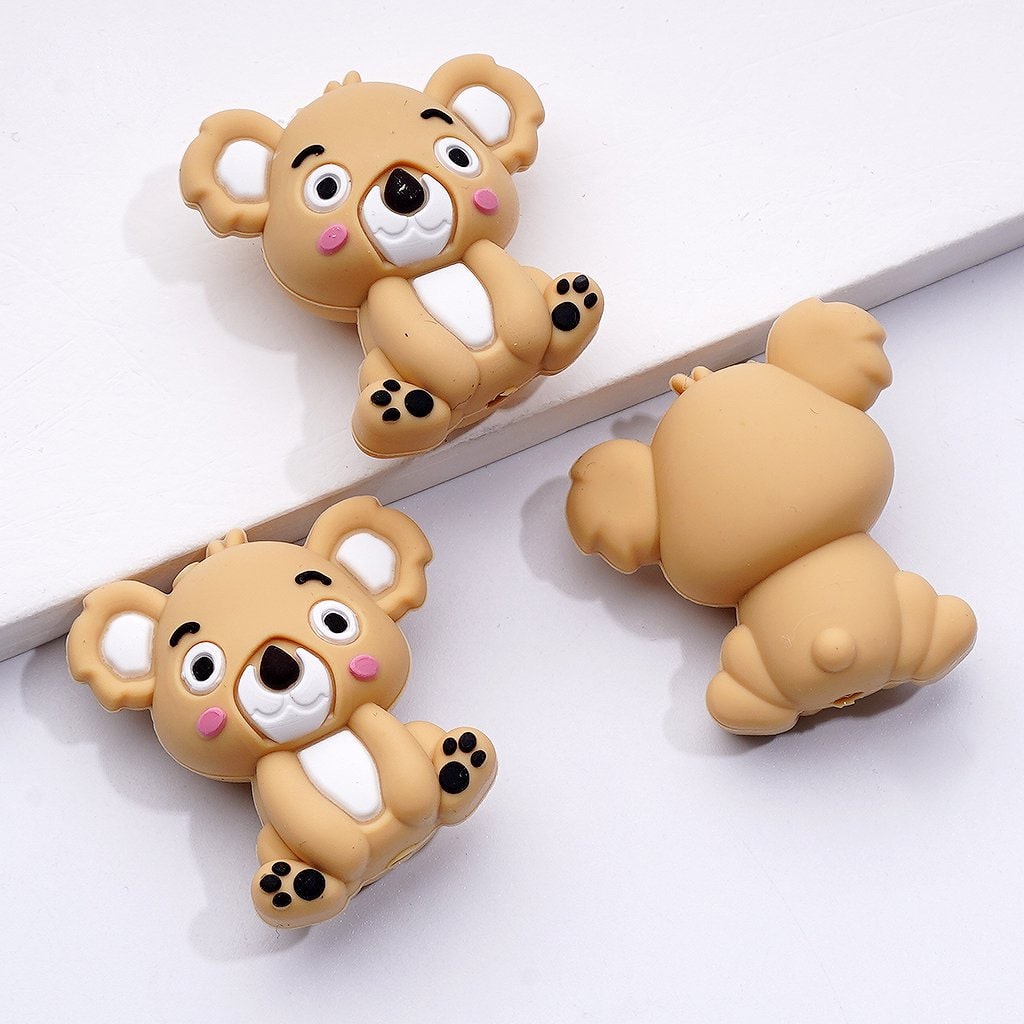 3D Little Cute Koala Silicone Focal Beads