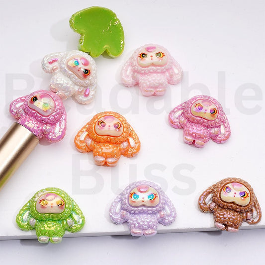 UV Coating Cute Vivid My Melod Sanri Acrylic Beads, Around 26*20MM, Random Mix