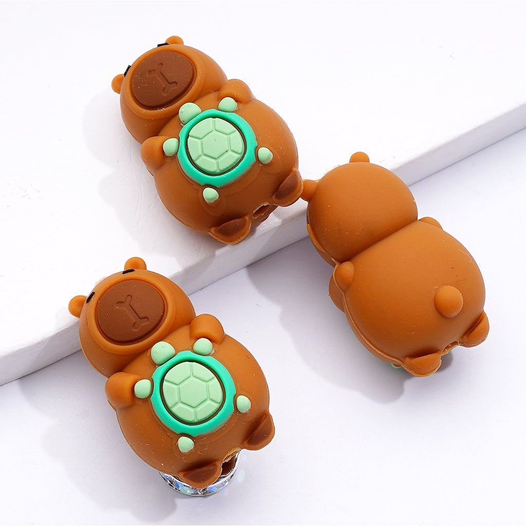 3D Little Cute Capybara Animal Silicone Focal Beads